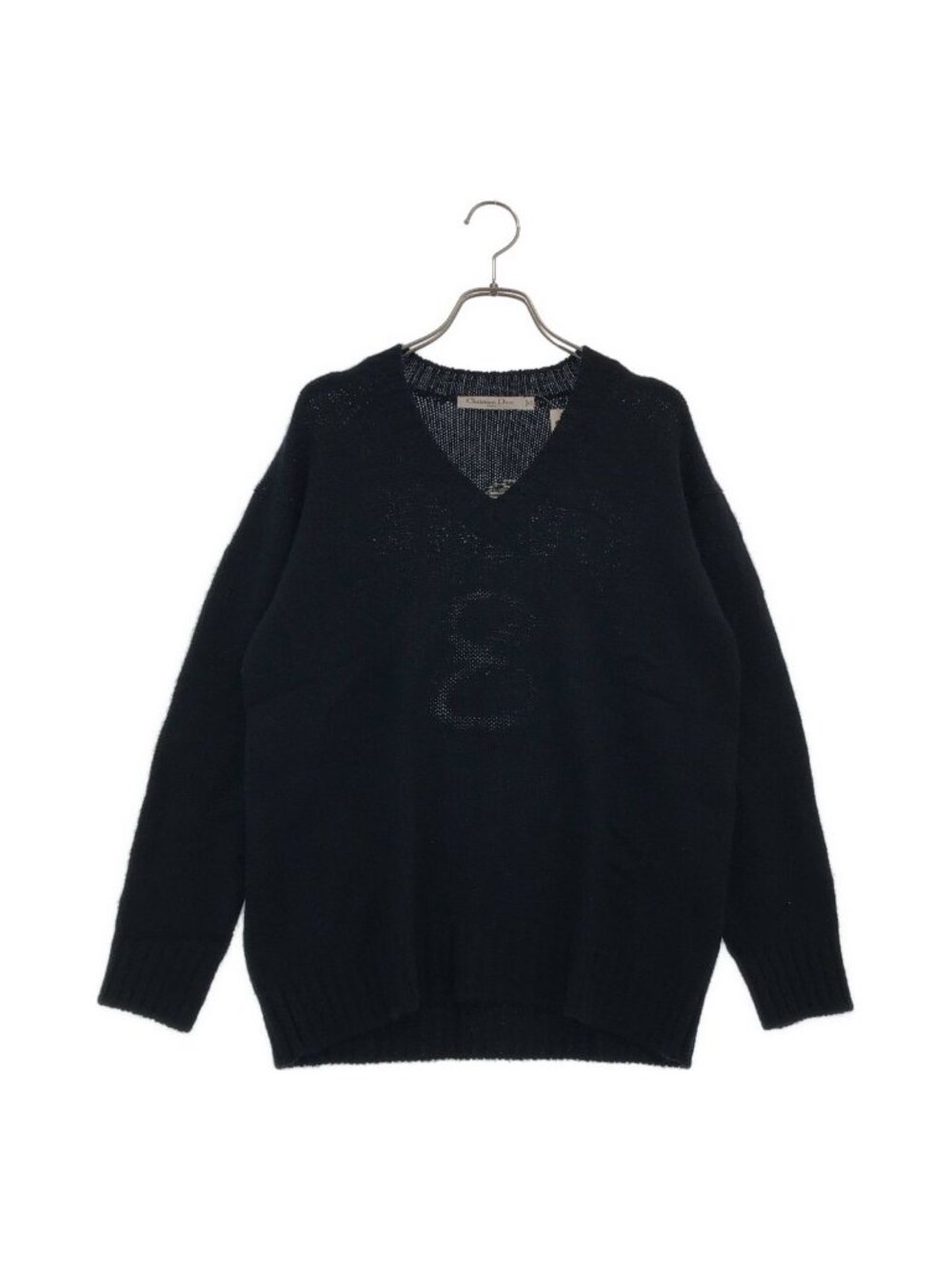 Dior J'Adior 8 Back Logo Cashmere Knit Black Sweater 34